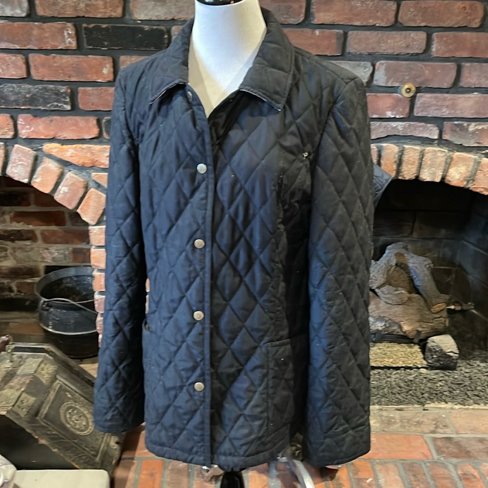 Brooks Brothers Ladies black Quilted barn jacket size 12